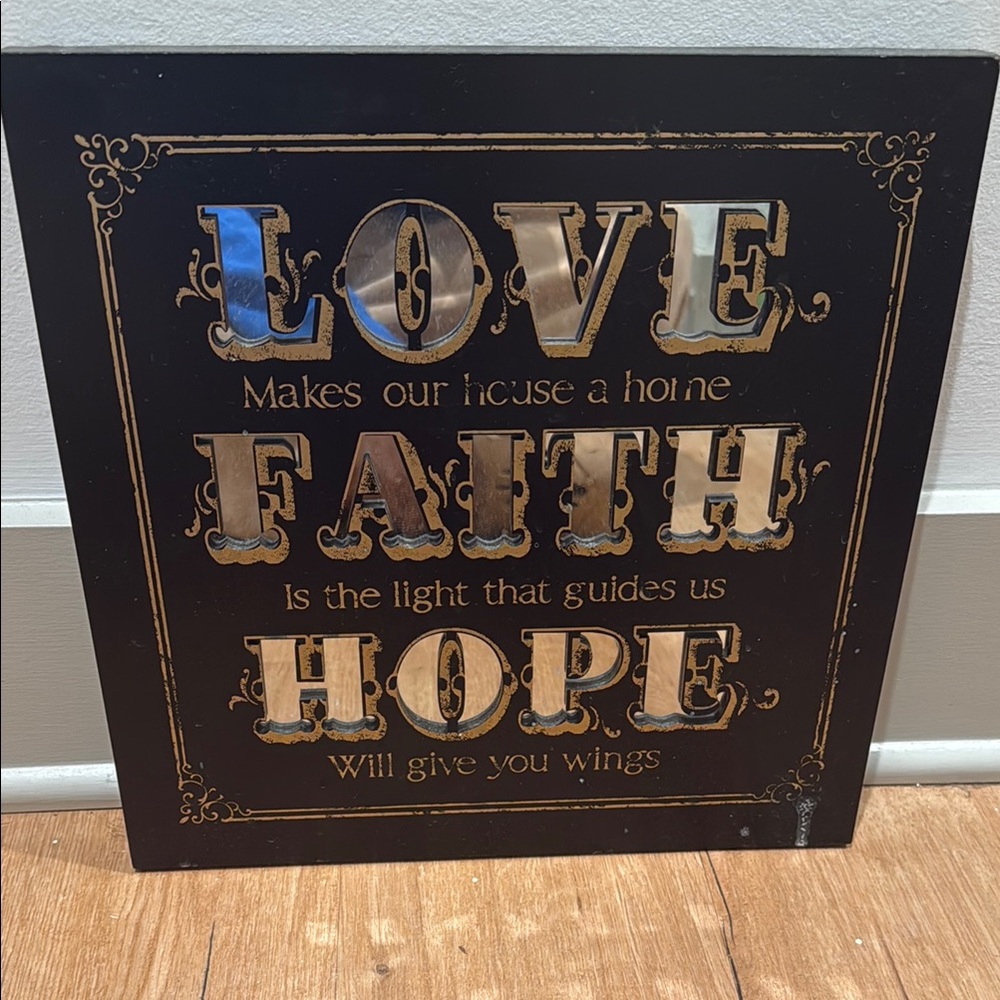 Elegant Black and Gold Drawing with Inspirational Words